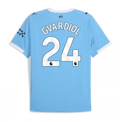 Camisa de Futebol Manchester City Josko Gvardiol #24 Equipamento Principal 2025-26 Manga Curta